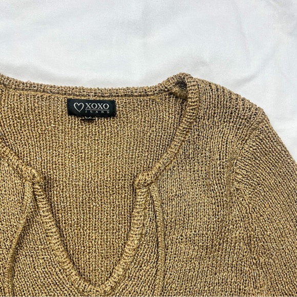 Vintage XOXO Knit Crochet Fringe Sweater - Picture 4 of 6